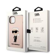 Husa premium pentru  iPhone 15 Plus Karl Lagerfeld superior quality - Roz neon