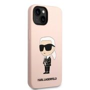 Husa premium pentru  iPhone 15 Plus Karl Lagerfeld superior quality - Roz neon