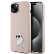 Husa premium pentru  iPhone 15 Plus Karl Lagerfeld superior quality - Roz pal