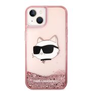 Husa premium pentru  iPhone 15 Plus Karl Lagerfeld superior quality - Roz pal