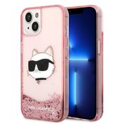 Husa premium pentru  iPhone 15 Plus Karl Lagerfeld superior quality - Roz pal