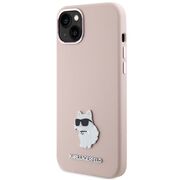 Husa premium pentru  iPhone 15 Plus Karl Lagerfeld superior quality - Roz pal
