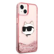 Husa premium pentru  iPhone 15 Plus Karl Lagerfeld superior quality - Roz pal