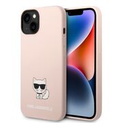 Husa premium pentru  iPhone 15 Plus Karl Lagerfeld superior quality - Roz perlat