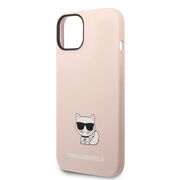 Husa premium pentru  iPhone 15 Plus Karl Lagerfeld superior quality - Roz perlat