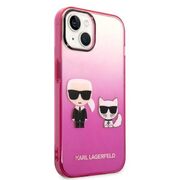 Husa premium pentru  iPhone 15 Plus Karl Lagerfeld superior quality - Roz piersica
