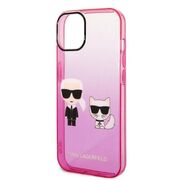 Husa premium pentru  iPhone 15 Plus Karl Lagerfeld superior quality - Roz piersica