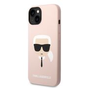 Husa premium pentru  iPhone 15 Plus Karl Lagerfeld superior quality - Roz somon