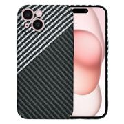 Husa pentru  iPhone 15 CarbonFiber UltraSlim, Lightweight, Gri