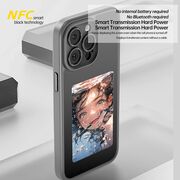 Husa pentru  iPhone 16 Pro DIY customizabil cu ecran E-ink, NFC Photo Display, negru