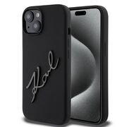 Husa premium pentru  iPhone 15 Karl Lagerfeld superior quality - Negru denim