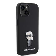 Husa premium pentru  iPhone 15 Karl Lagerfeld superior quality - Negru deschis