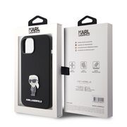 Husa premium pentru  iPhone 15 Karl Lagerfeld superior quality - Negru deschis