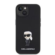 Husa premium pentru  iPhone 15 Karl Lagerfeld superior quality - Negru deschis