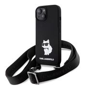 Husa premium pentru  iPhone 15 Karl Lagerfeld superior quality - Negru inchis