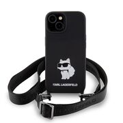 Husa premium pentru  iPhone 15 Karl Lagerfeld superior quality - Negru inchis