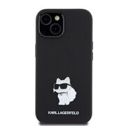 Husa premium pentru  iPhone 15 Karl Lagerfeld superior quality - Negru royal