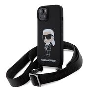 Husa premium pentru  iPhone 15 Karl Lagerfeld superior quality - Negru