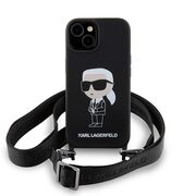 Husa premium pentru  iPhone 15 Karl Lagerfeld superior quality - Negru