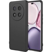Husa pentru  Honor Magic 7 Lite Liquid Silicone, subțire, captusita cu microfibra, anti amprentă, protectie cameră foto, Negru