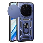 Husa pentru Honor Magic 7 Pro Ring Armor Kickstand Tough Rugged Cover cu protectie camera, Albastru