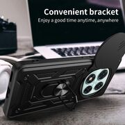 Husa pentru Honor Magic 7 Pro Ring Armor Kickstand Tough Rugged Cover cu protectie camera, Verde