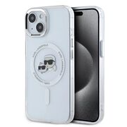 Husa premium pentru  iPhone 15 Karl Lagerfeld compatibila Magsafe - Alb