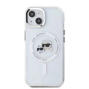 Husa premium pentru  iPhone 15 Karl Lagerfeld compatibila Magsafe - Alb