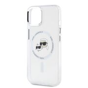 Husa premium pentru  iPhone 15 Karl Lagerfeld compatibila Magsafe - Alb