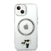 Husa premium pentru  iPhone 15 Karl Lagerfeld compatibila Magsafe - Argintiu deschis
