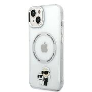 Husa premium pentru  iPhone 15 Karl Lagerfeld compatibila Magsafe - Argintiu deschis