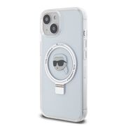 Husa premium pentru  iPhone 15 Karl Lagerfeld compatibila Magsafe - Argintiu