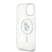 Husa premium pentru  iPhone 15 Karl Lagerfeld compatibila Magsafe - Gri carbune
