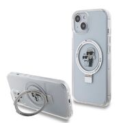 Husa premium pentru  iPhone 15 Karl Lagerfeld compatibila Magsafe - Gri cenusiu