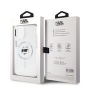 Husa premium pentru  iPhone 15 Karl Lagerfeld compatibila Magsafe - Gri