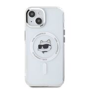 Husa premium pentru  iPhone 15 Karl Lagerfeld compatibila Magsafe - Gri