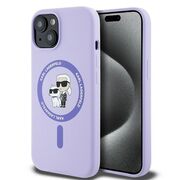 Husa premium pentru  iPhone 15 Karl Lagerfeld compatibila Magsafe - Mov