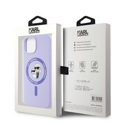 Husa premium pentru  iPhone 15 Karl Lagerfeld compatibila Magsafe - Mov