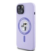 Husa premium pentru  iPhone 15 Karl Lagerfeld compatibila Magsafe - Mov