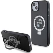 Husa premium pentru  iPhone 15 Karl Lagerfeld compatibila Magsafe - Negru electric