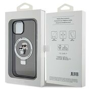 Husa premium pentru  iPhone 15 Karl Lagerfeld compatibila Magsafe - Negru electric