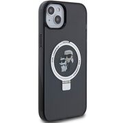 Husa premium pentru  iPhone 15 Karl Lagerfeld compatibila Magsafe - Negru electric