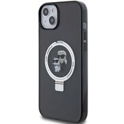 Husa premium pentru  iPhone 15 Karl Lagerfeld compatibila Magsafe - Negru electric