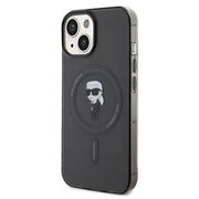 Husa premium pentru  iPhone 15 Karl Lagerfeld compatibila Magsafe - Negru print