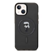 Husa premium pentru  iPhone 15 Karl Lagerfeld compatibila Magsafe - Negru print