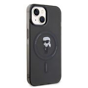 Husa premium pentru  iPhone 15 Karl Lagerfeld compatibila Magsafe - Negru print