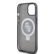 Husa premium pentru  iPhone 15 Karl Lagerfeld compatibila Magsafe - Negru royal