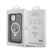 Husa premium pentru  iPhone 15 Karl Lagerfeld compatibila Magsafe - Negru royal