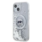 Husa premium pentru  iPhone 15 Karl Lagerfeld compatibila Magsafe - Transparent
