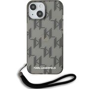 Husa premium pentru  iPhone 15 Karl Lagerfeld superior quality - Gri inchis